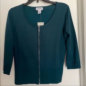 Women’s Carmen Marc Valvo 3/4 Zip Cardigan Small